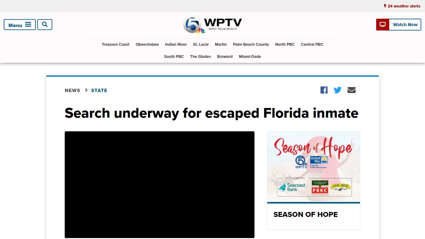 Search underway for escaped Florida inmate - WPTV